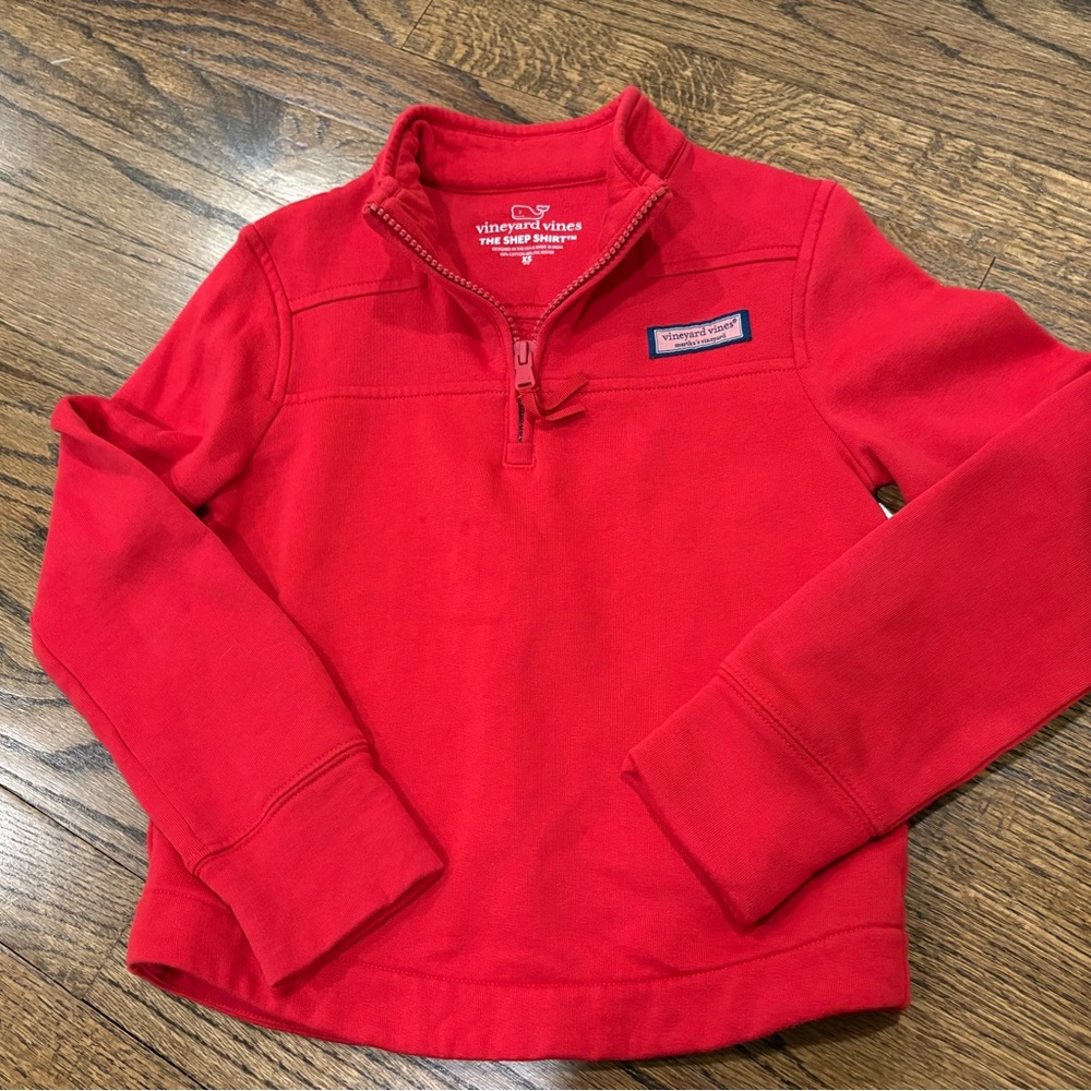 Vineyard Vines Kids Red Quarter-Zip Shep Shirt